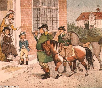 Wikioo.org - The Encyclopedia of Fine Arts - Painting, Artwork by Randolph Caldecott - Illustration From Ride-a-cock-horse To Banbury Cross