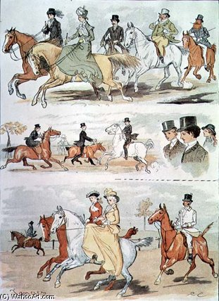 Wikioo.org - The Encyclopedia of Fine Arts - Painting, Artwork by Randolph Caldecott - Morning Ride