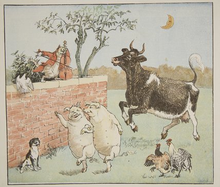 WikiOO.org - Encyclopedia of Fine Arts - Målning, konstverk Randolph Caldecott - The Cat And The Fiddle