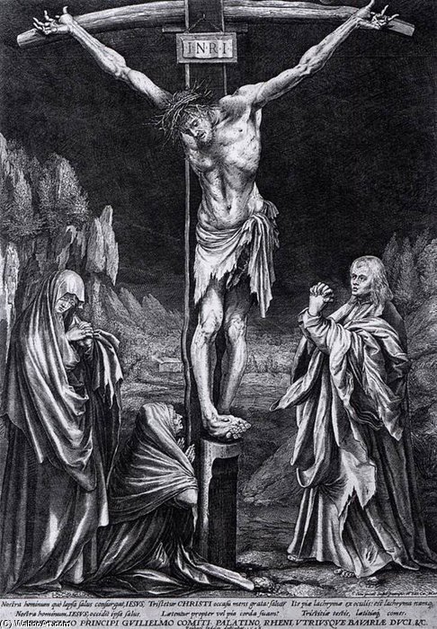 Wikioo.org – La Enciclopedia de las Bellas Artes - Pintura, Obras de arte de Raphael I Sadeler - el crucifixión