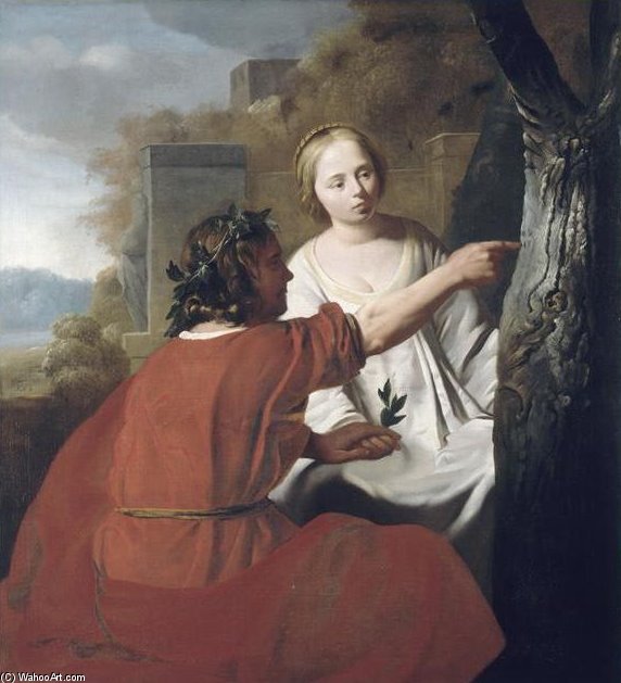 Wikioo.org - The Encyclopedia of Fine Arts - Painting, Artwork by Reyer Van Blommendael - Socrate, Ses Deux Épouses Et Alcibiade