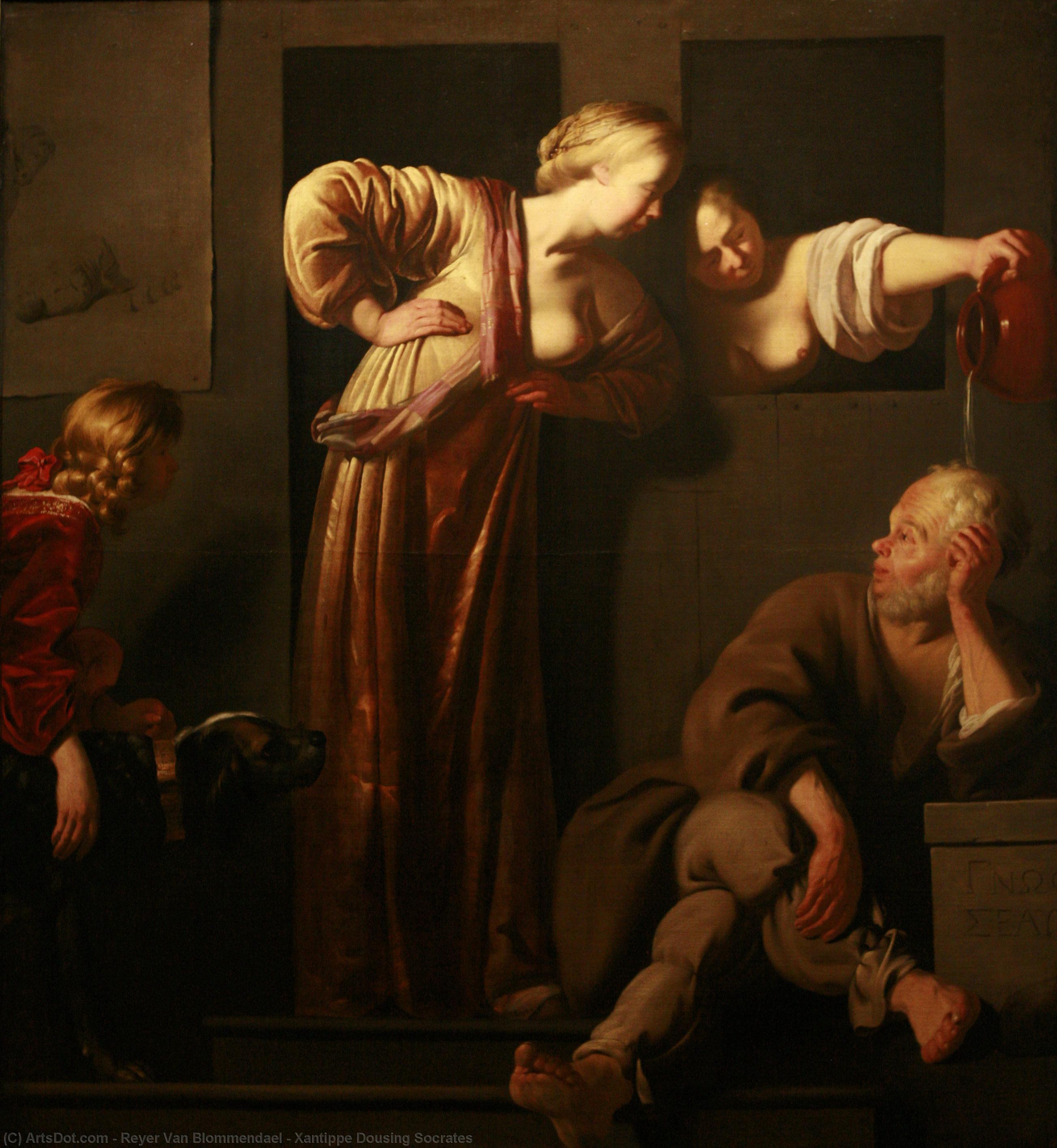 Wikioo.org - The Encyclopedia of Fine Arts - Painting, Artwork by Reyer Van Blommendael - Xantippe Dousing Socrates