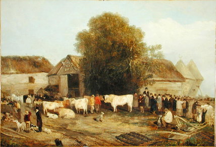 WikiOO.org - Εγκυκλοπαίδεια Καλών Τεχνών - Ζωγραφική, έργα τέχνης Richard Barrett Davis - The Farm Sale,