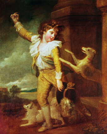 WikiOO.org - אנציקלופדיה לאמנויות יפות - ציור, יצירות אמנות Richard Cosway - Boy With Dogs