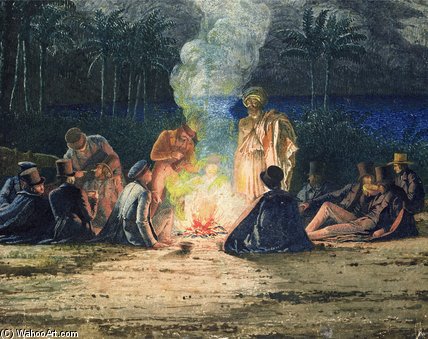 Wikioo.org - Bách khoa toàn thư về mỹ thuật - Vẽ tranh, Tác phẩm nghệ thuật Richard Dadd - Artist's Halt In The Desert