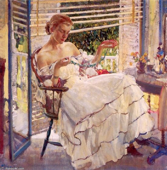 Wikioo.org - The Encyclopedia of Fine Arts - Painting, Artwork by Richard Edward Miller - Girl With Jewels