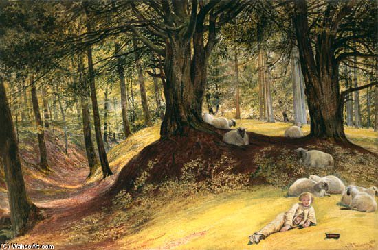 Wikioo.org - The Encyclopedia of Fine Arts - Painting, Artwork by Richard Redgrave - Parkhurst Woods,