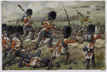 Wikoo.org - موسوعة الفنون الجميلة - اللوحة، العمل الفني Richard Simkin - Detail Of The Scots Fusilier Guards At The Battle Of The Alma