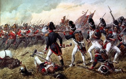 Wikioo.org - The Encyclopedia of Fine Arts - Painting, Artwork by Richard Simkin - The 3rd Regiment Of Foot Guards Repulsing The Final Charge Of The Old