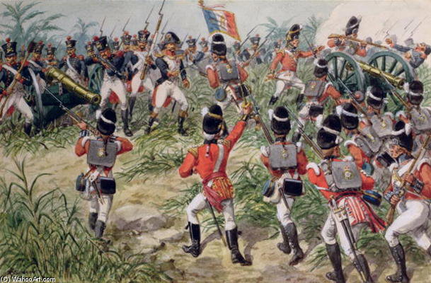 WikiOO.org - Enciclopedia of Fine Arts - Pictura, lucrări de artă Richard Simkin - The Charge Of The 7th Foot Royal Fusiliers