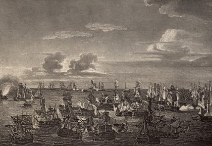 WikiOO.org - Encyclopedia of Fine Arts - Lukisan, Artwork Richard Westall - The Battle Of Trafalgar In