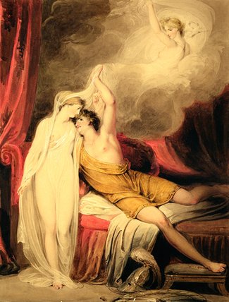 Wikioo.org - The Encyclopedia of Fine Arts - Painting, Artwork by Richard Westall - The Reconciliation Of Paris And Helen