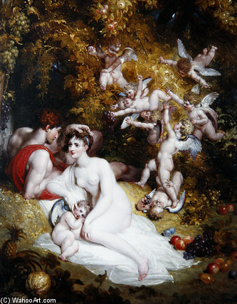 Wikioo.org - The Encyclopedia of Fine Arts - Painting, Artwork by Richard Westall - Vertumnus And Pomona, C.1807