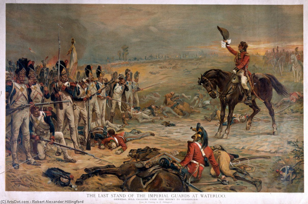 Wikioo.org - The Encyclopedia of Fine Arts - Painting, Artwork by Robert Alexander Hillingford - The Last Stand Of The Imperial Guards At Waterloo