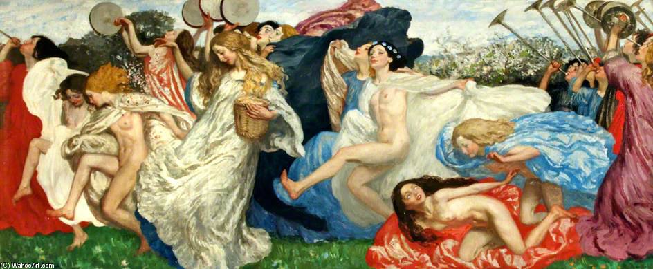 Wikioo.org – La Enciclopedia de las Bellas Artes - Pintura, Obras de arte de Robert Anning Bell - Un Revel Primavera