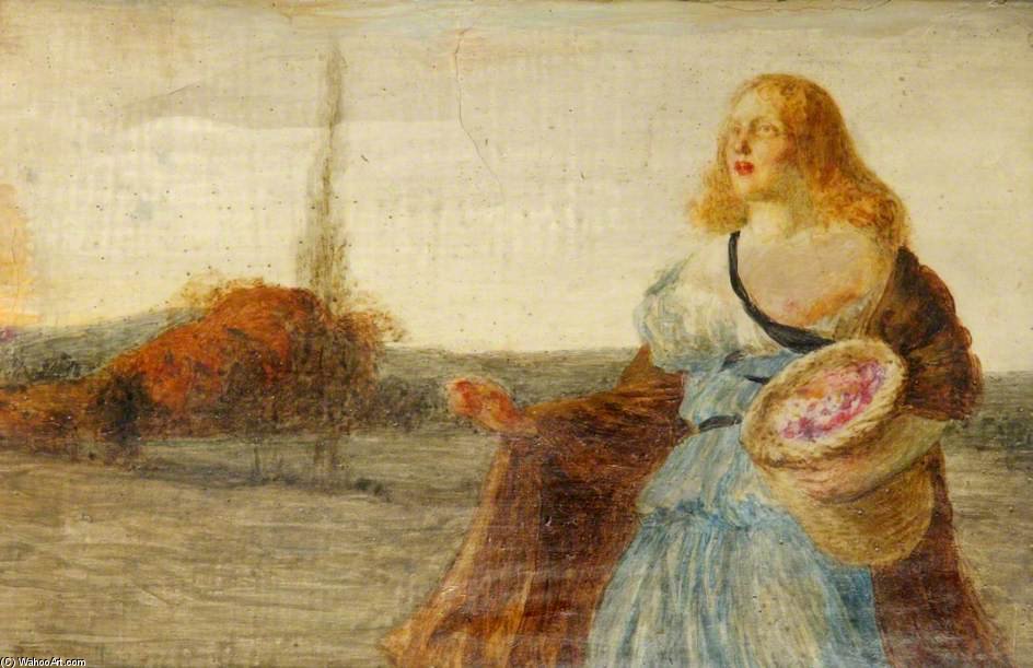 WikiOO.org - Encyclopedia of Fine Arts - Maleri, Artwork Robert Anning Bell - Girl With A Basket
