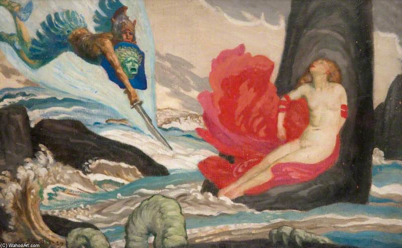 Wikioo.org - The Encyclopedia of Fine Arts - Painting, Artwork by Robert Anning Bell - Perseus And Andromeda