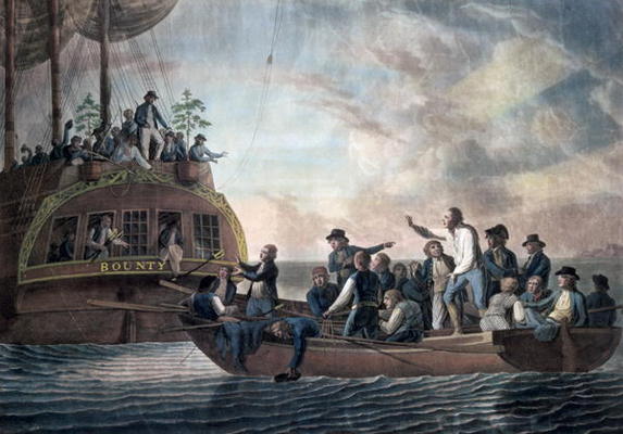 Wikoo.org - موسوعة الفنون الجميلة - اللوحة، العمل الفني Robert Dodd - The Mutineers Turning Lieut. Bligh And Part Of The Officers And Crew Adrift From His Majesty's Ship