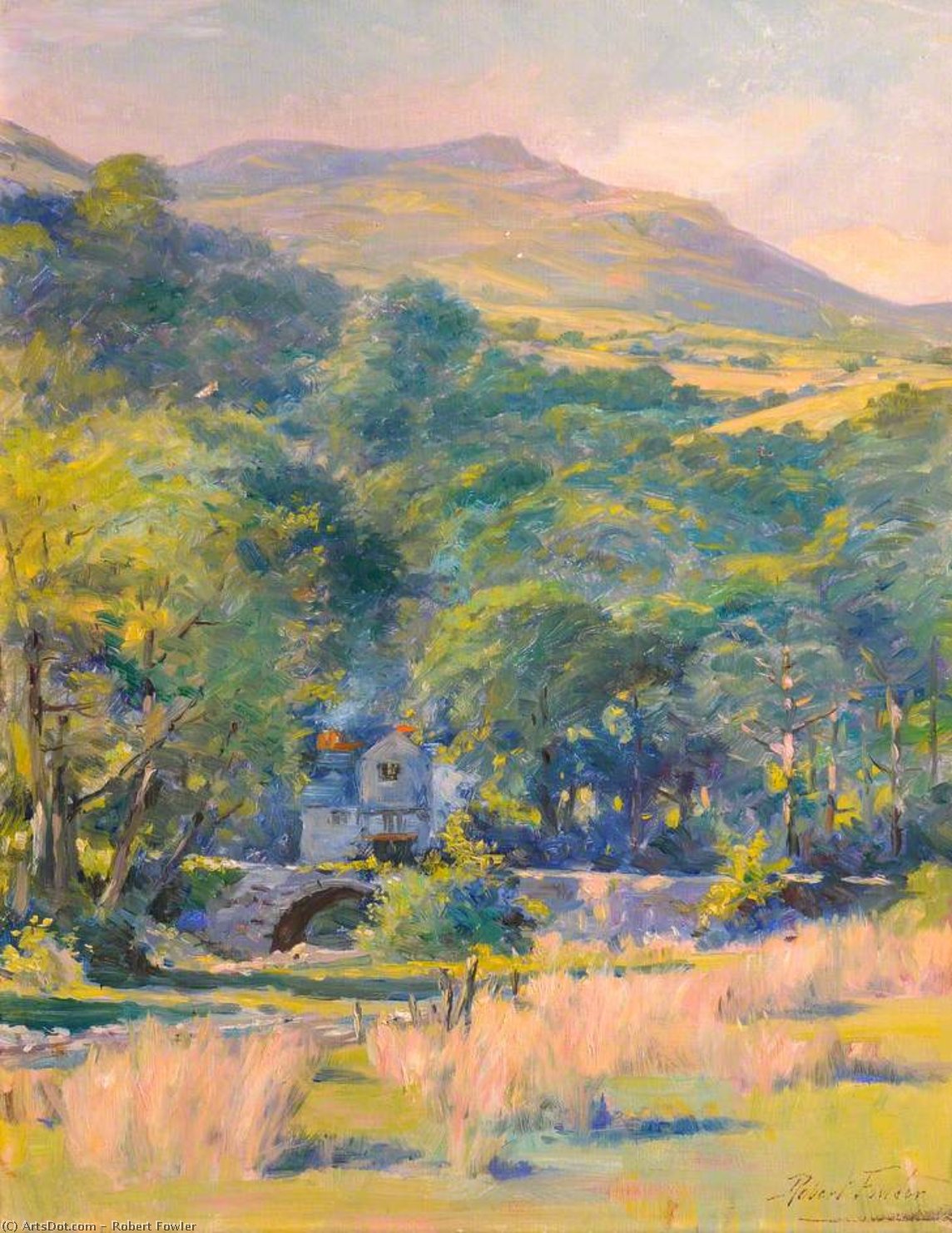 Wikioo.org - The Encyclopedia of Fine Arts - Painting, Artwork by Robert Fowler - House Amongst Trees