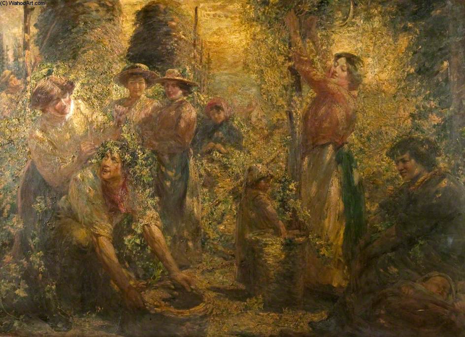 Wikioo.org – L'Encyclopédie des Beaux Arts - Peinture, Oeuvre de Robert Fowler - Light And Laughter In The Kent Hopfields