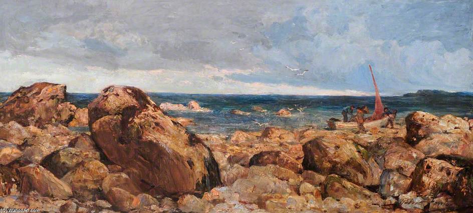 WikiOO.org - Encyclopedia of Fine Arts - Malba, Artwork Robert Fowler - Rocks At Llandudno