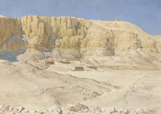 Wikioo.org - The Encyclopedia of Fine Arts - Painting, Artwork by Robert George Talbot Kelly - View Of The Temple Of Hatshepsut, Deir El Bahri, Egypt