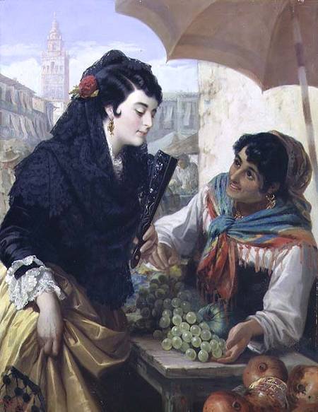 WikiOO.org - Encyclopedia of Fine Arts - Maalaus, taideteos Robert Kemm - The Spanish Fruit Seller -