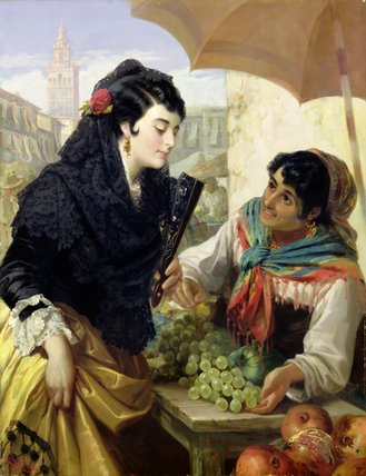 Wikioo.org – L'Enciclopedia delle Belle Arti - Pittura, Opere di Robert Kemm - Gli spagnoli Venditore della frutta