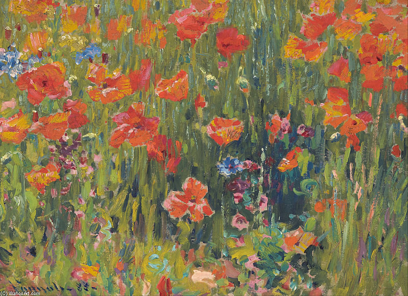 Wikioo.org - The Encyclopedia of Fine Arts - Painting, Artwork by Robert William Vonnoh - Poppies