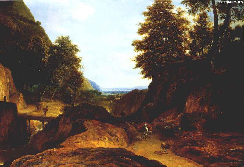 Wikioo.org - The Encyclopedia of Fine Arts - Painting, Artwork by Roelant Roghman - Valley With Travellers