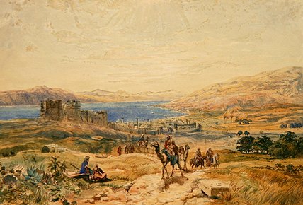 Wikioo.org - The Encyclopedia of Fine Arts - Painting, Artwork by Samuel Bough - Tiberias On The Sea Of Galilee