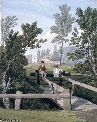 WikiOO.org - دایره المعارف هنرهای زیبا - نقاشی، آثار هنری Samuel Jackson - Two Boys On A Stile At Brislington Brook