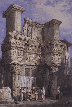 Wikioo.org - The Encyclopedia of Fine Arts - Painting, Artwork by Samuel Prout - Forum Of Nerva, Rome