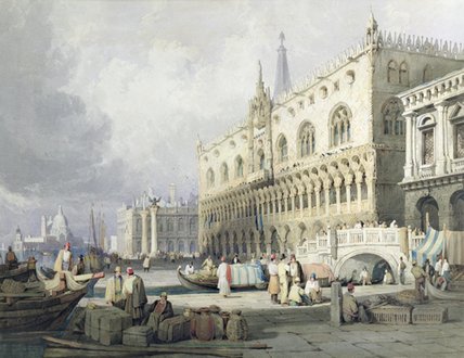 Wikioo.org - The Encyclopedia of Fine Arts - Painting, Artwork by Samuel Prout - Palazzo Ducale, Venice
