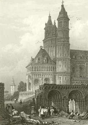 Wikioo.org - The Encyclopedia of Fine Arts - Painting, Artwork by Samuel Prout - The Cathedral At Worms