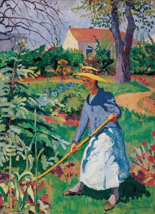 WikiOO.org - Encyclopedia of Fine Arts - Maleri, Artwork Sandor Ziffer - Gardener Girl