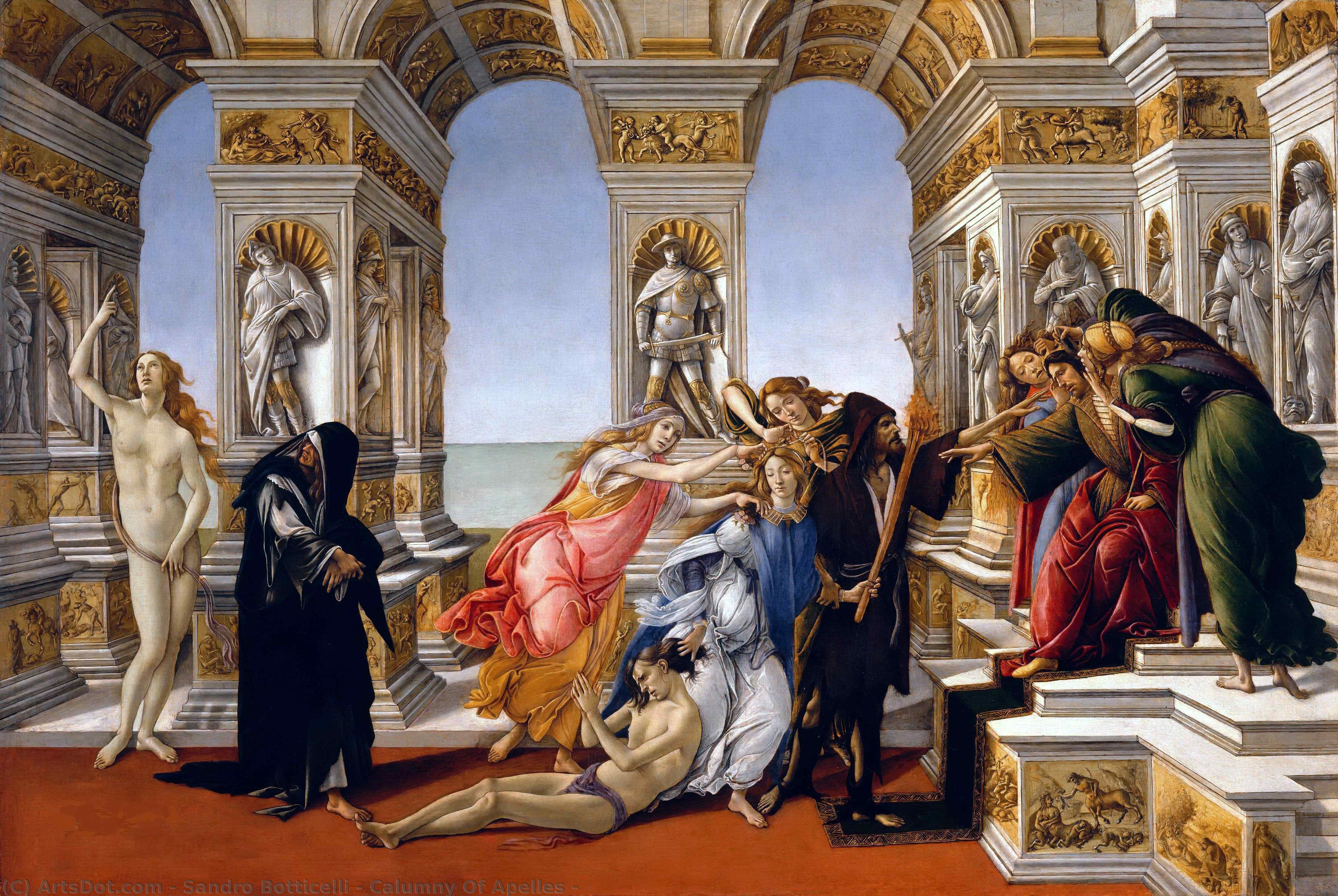 Wikioo.org – L'Enciclopedia delle Belle Arti - Pittura, Opere di Sandro Botticelli - calunnia di apelle -
