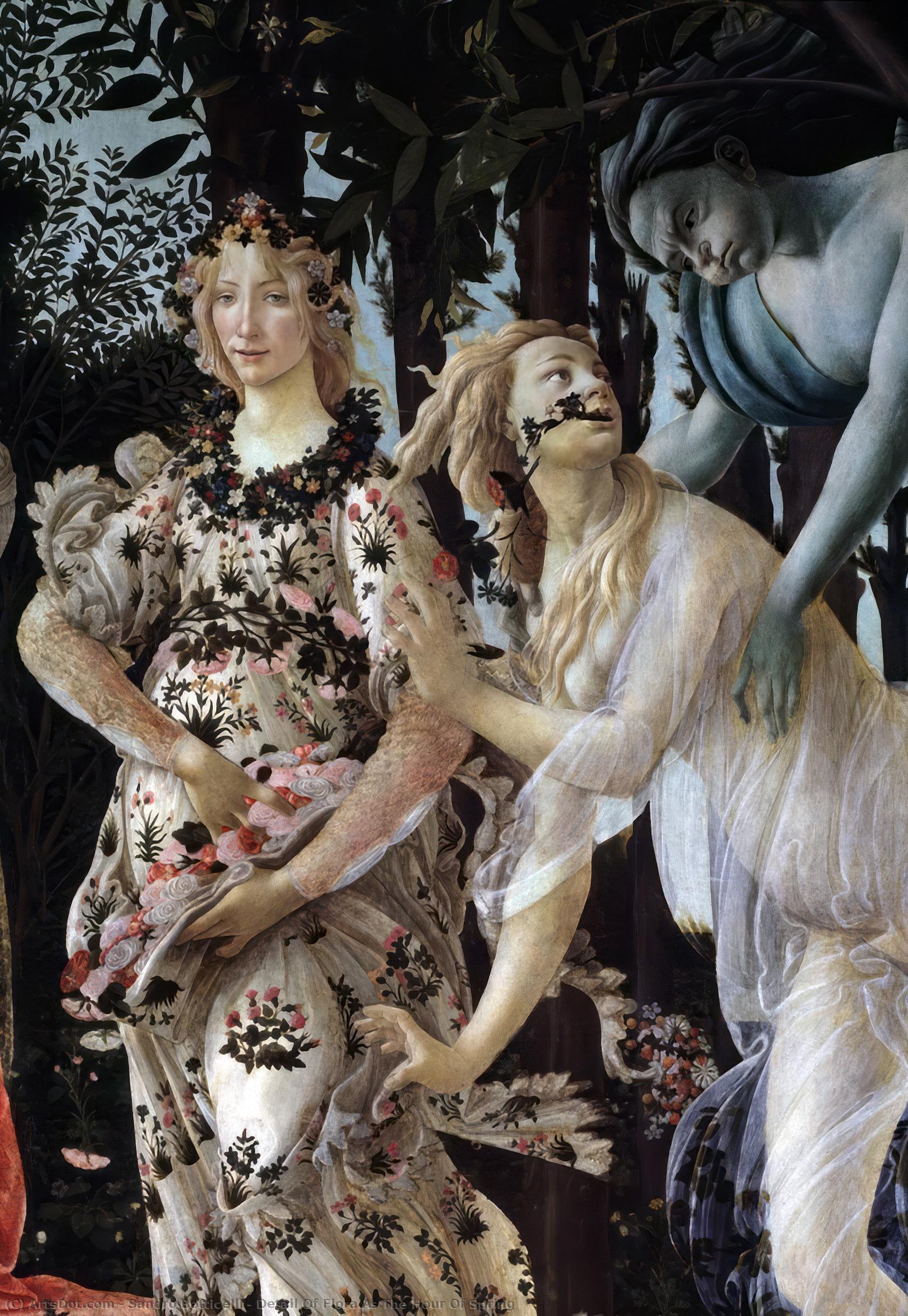 WikiOO.org - Enciklopedija dailės - Tapyba, meno kuriniai Sandro Botticelli - Detail Of Flora As The Hour Of Spring