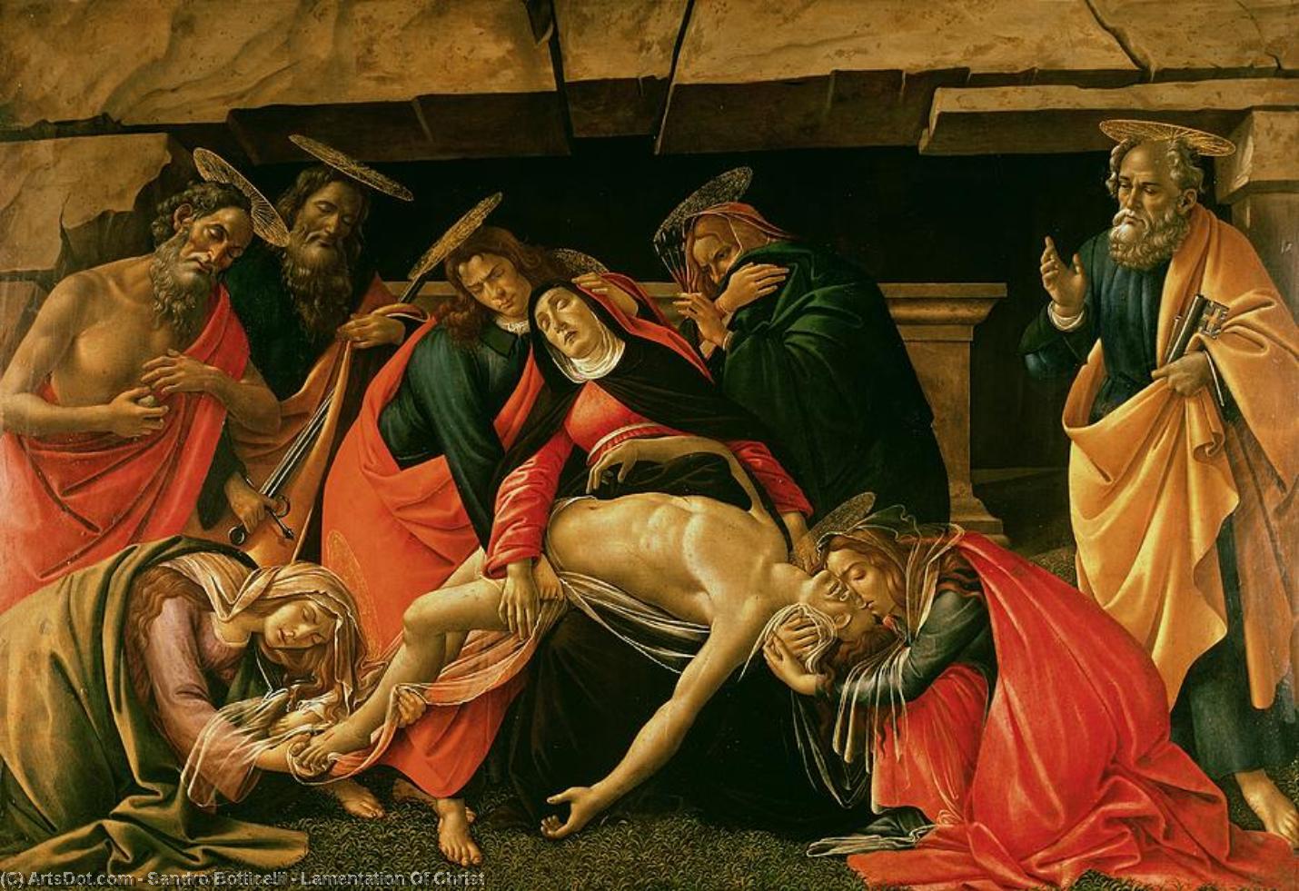 Wikoo.org - موسوعة الفنون الجميلة - اللوحة، العمل الفني Sandro Botticelli - Lamentation Of Christ