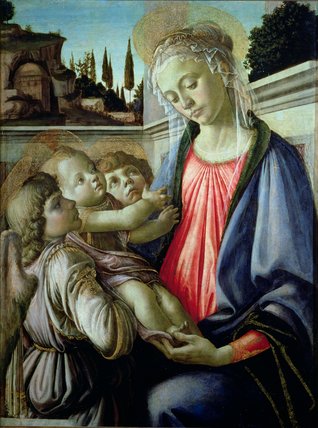 Wikioo.org - The Encyclopedia of Fine Arts - Painting, Artwork by Sandro Botticelli - Madonna And Child With Angels
