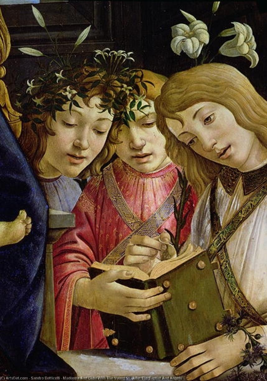 Wikioo.org - The Encyclopedia of Fine Arts - Painting, Artwork by Sandro Botticelli - Madonna And Child With The Young St. John The Baptist And Angels