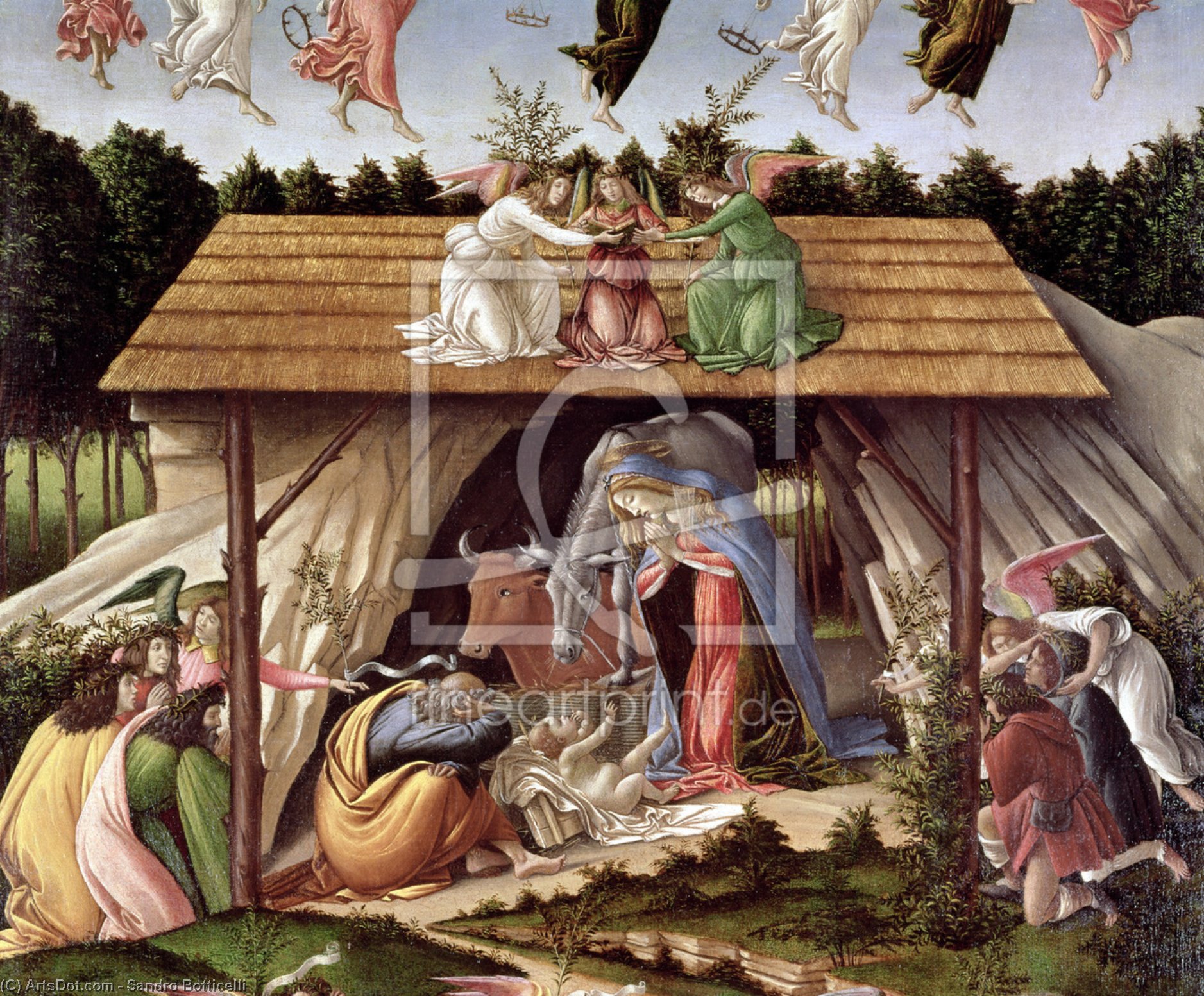 WikiOO.org - 百科事典 - 絵画、アートワーク Sandro Botticelli - ミスティックキリスト降誕 -