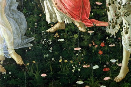 WikiOO.org – 美術百科全書 - 繪畫，作品 Sandro Botticelli - Primavera的 -   详细  的  花儿
