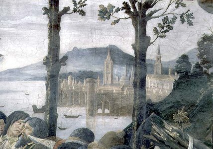 WikiOO.org - Güzel Sanatlar Ansiklopedisi - Resim, Resimler Sandro Botticelli - The Purification Of The Leper And The Temptation Of Christ -