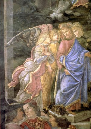 Wikioo.org - Encyklopedia Sztuk Pięknych - Malarstwo, Grafika Sandro Botticelli - The Purification Of The Leper And The Temptation Of Christ -
