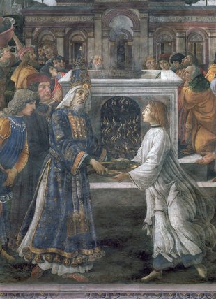Wikioo.org - Encyklopedia Sztuk Pięknych - Malarstwo, Grafika Sandro Botticelli - The Purification Of The Leper And The Temptation Of Christ -