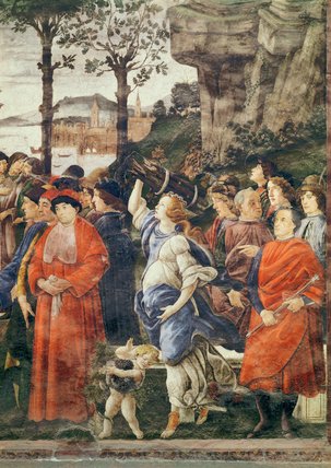 Wikoo.org - موسوعة الفنون الجميلة - اللوحة، العمل الفني Sandro Botticelli - The Purification Of The Leper And The Temptation Of Christ - (9)