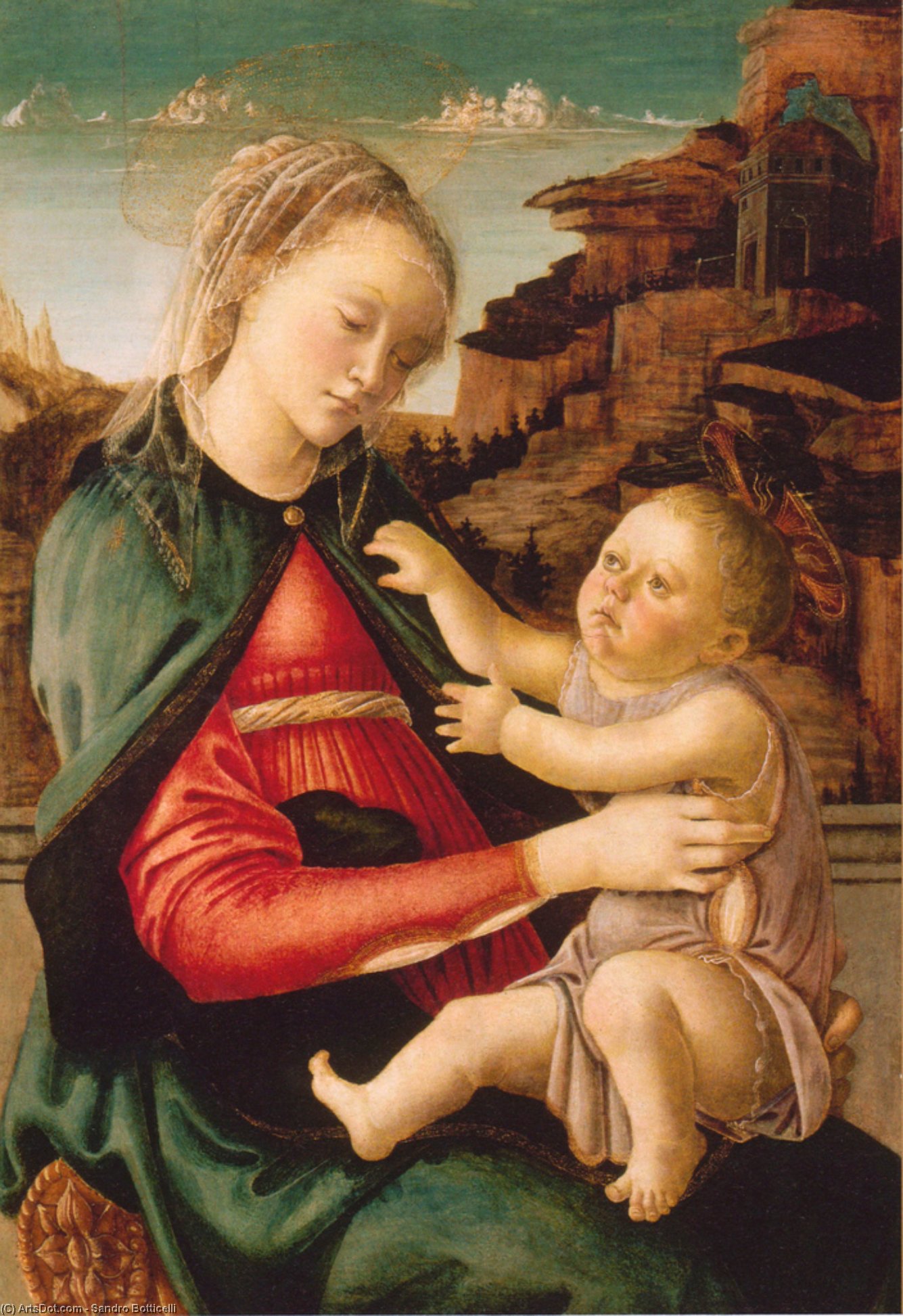 Wikioo.org – La Enciclopedia de las Bellas Artes - Pintura, Obras de arte de Sandro Botticelli - la virgen y el niño