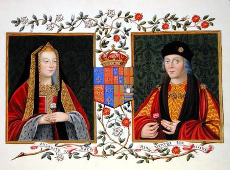 Wikioo.org – La Enciclopedia de las Bellas Artes - Pintura, Obras de arte de Sarah Countess Of Essex - Retrato doble de Elizabeth de York y Henry Vii)