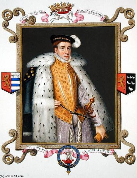 Wikioo.org - The Encyclopedia of Fine Arts - Painting, Artwork by Sarah Countess Of Essex - Portrait Of Henry Fitzalan 12th Earl Of Arundel From 'memoirs Of The Court Of Queen Eliz